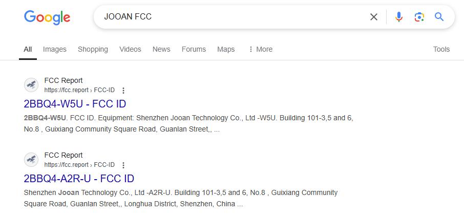 JOOAN Google Search